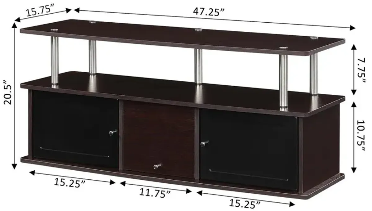 Convience Concept, Inc. TV Stand with 3 Storage Cabinets and Shelf for TVs up to 55 inches