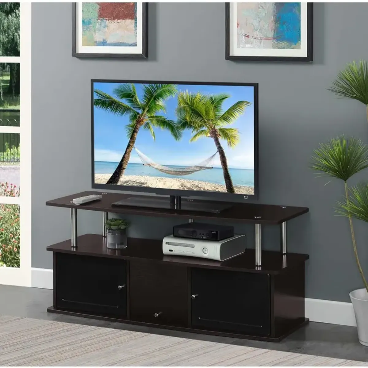 Convience Concept, Inc. TV Stand with 3 Storage Cabinets and Shelf for TVs up to 55 inches