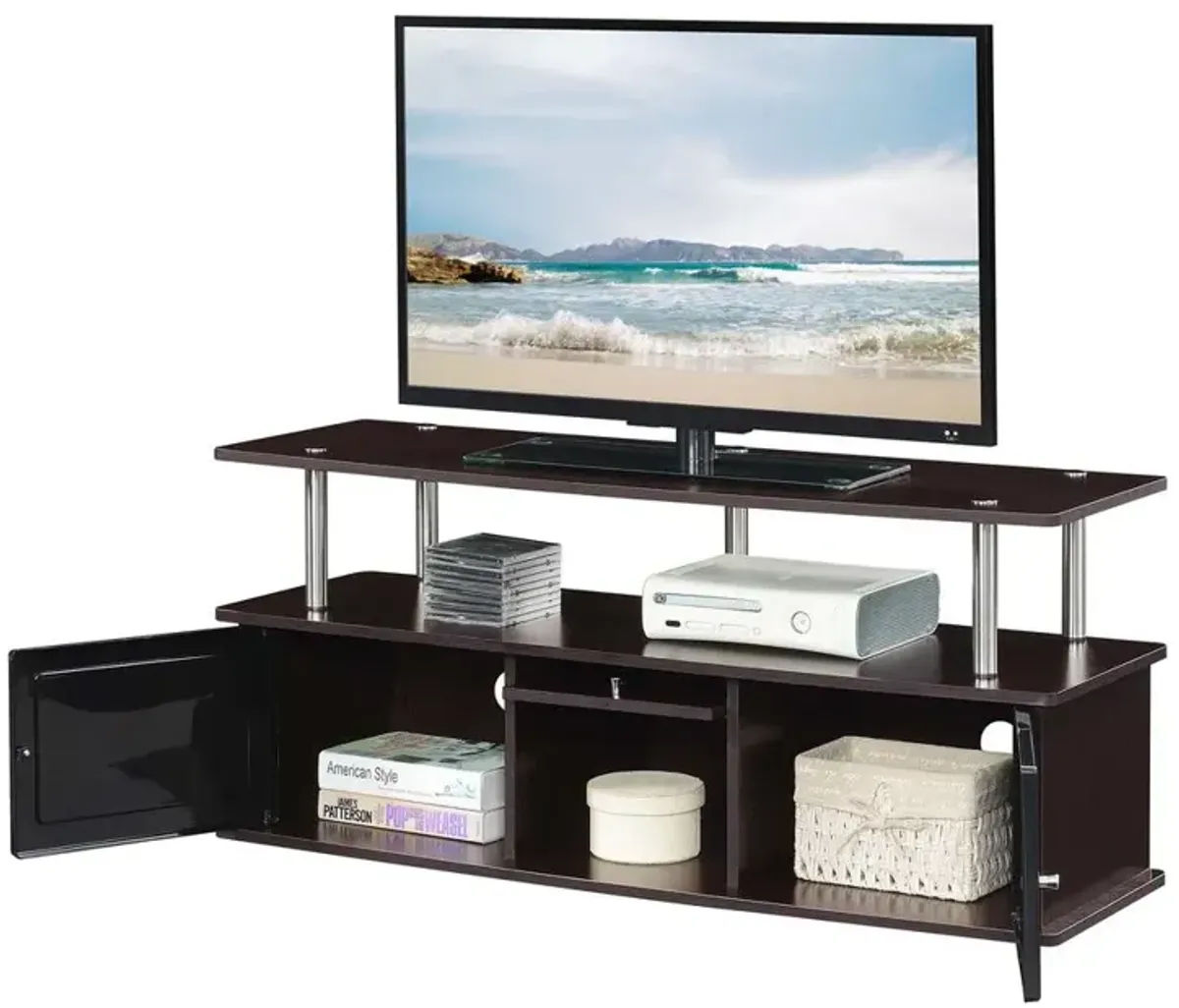 Convience Concept, Inc. TV Stand with 3 Storage Cabinets and Shelf for TVs up to 55 inches