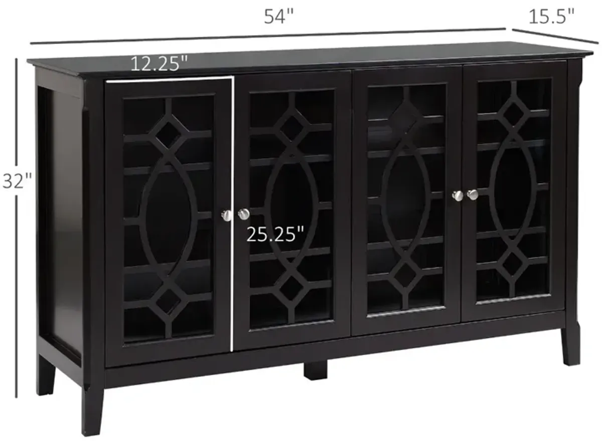 Espresso Dining Storage: Modern Sideboard with Glass Doors