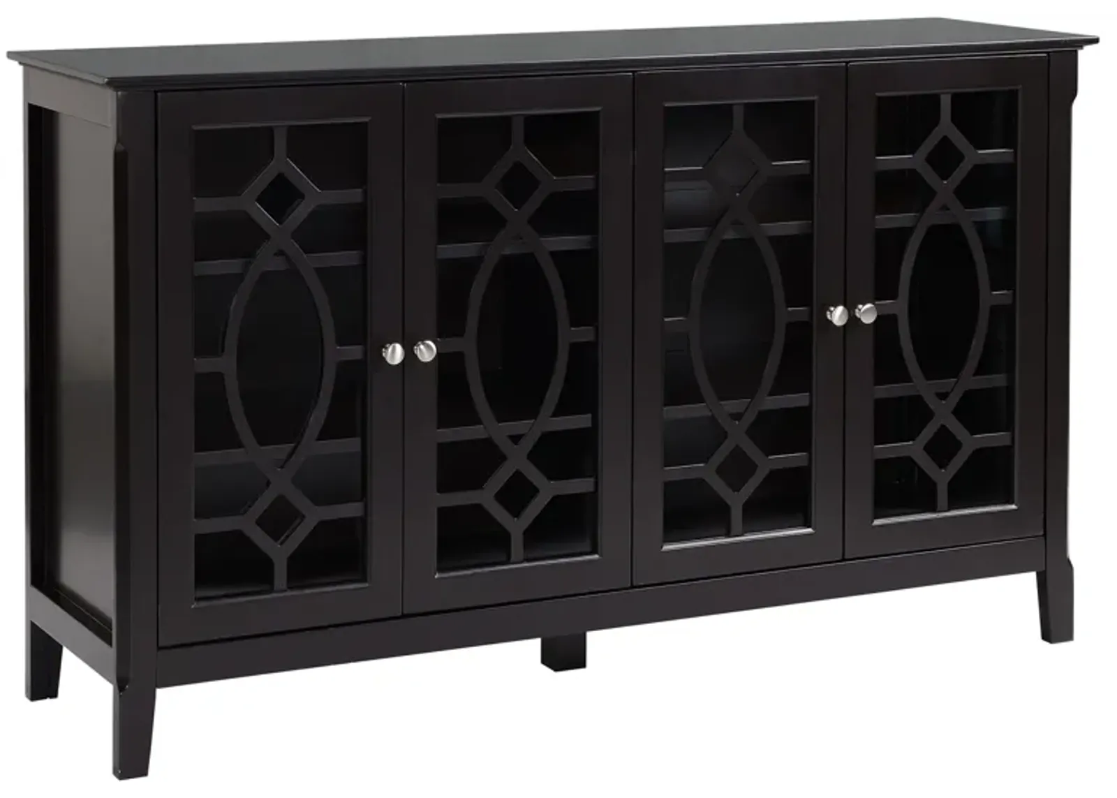 Espresso Dining Storage: Modern Sideboard with Glass Doors