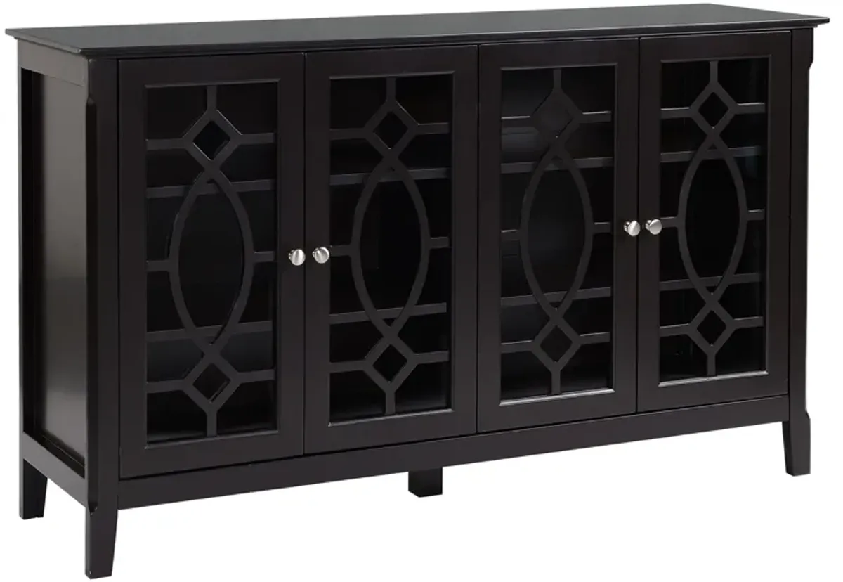 Espresso Dining Storage: Modern Sideboard with Glass Doors