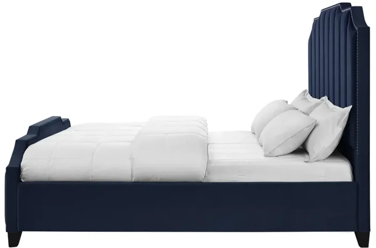 Inspired Home Ruhi Velvet Platform Bed