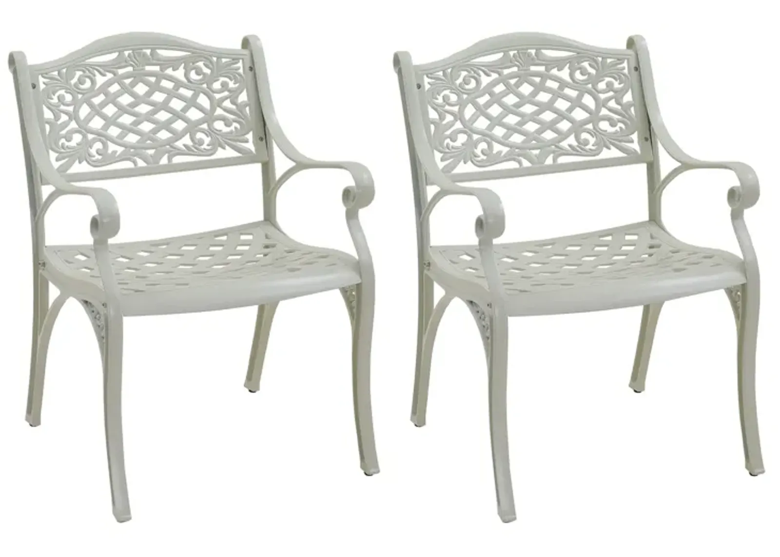 MOMDAWE Cast Aluminum Stationary Dining Chairs Outdoor Dining Armchair（Set of 2）