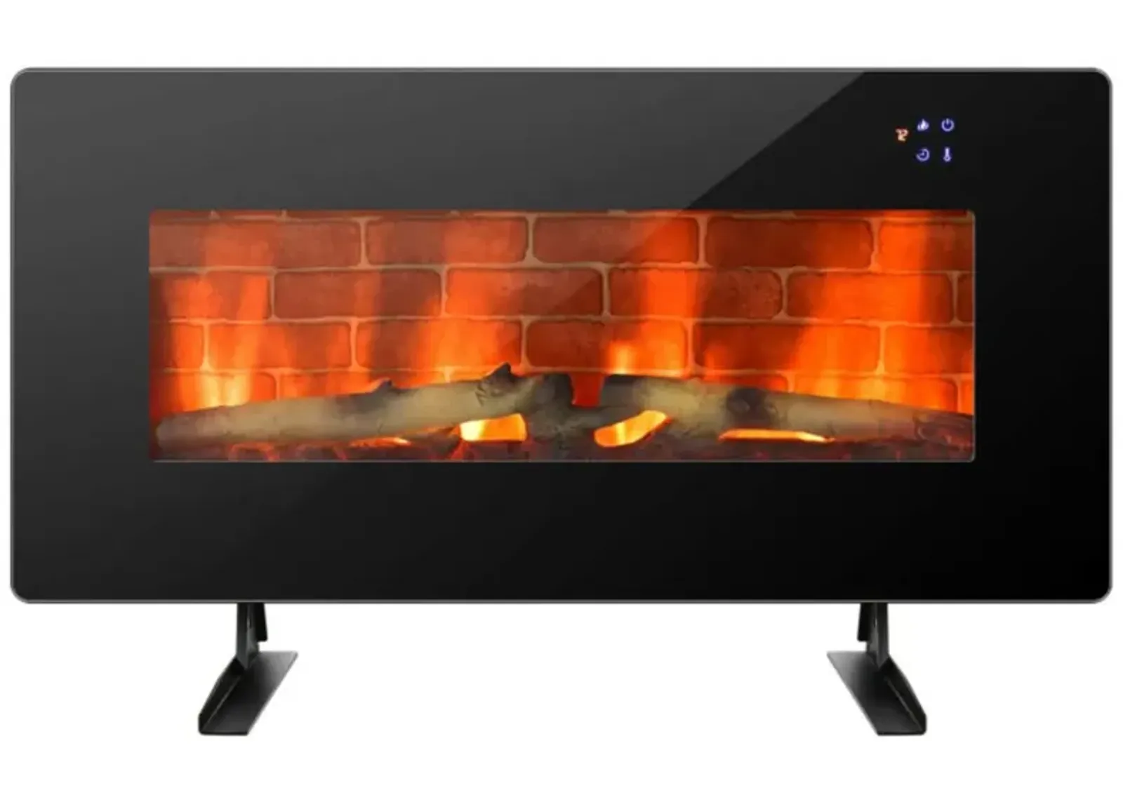 Hivvago 36 Inch Electric Wall Mounted Freestanding Fireplace with Remote Control-Black