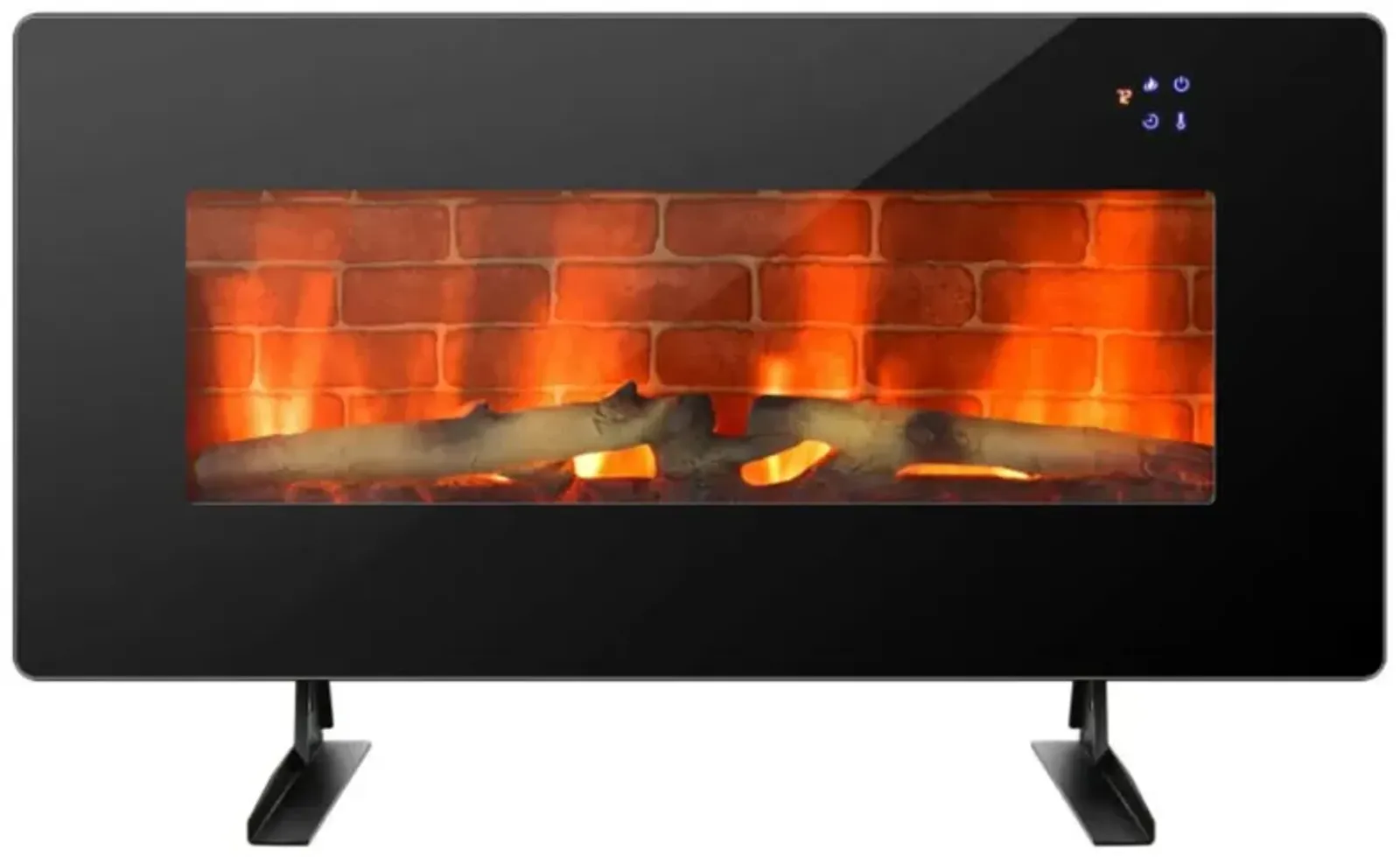 Hivvago 36 Inch Electric Wall Mounted Freestanding Fireplace with Remote Control-Black