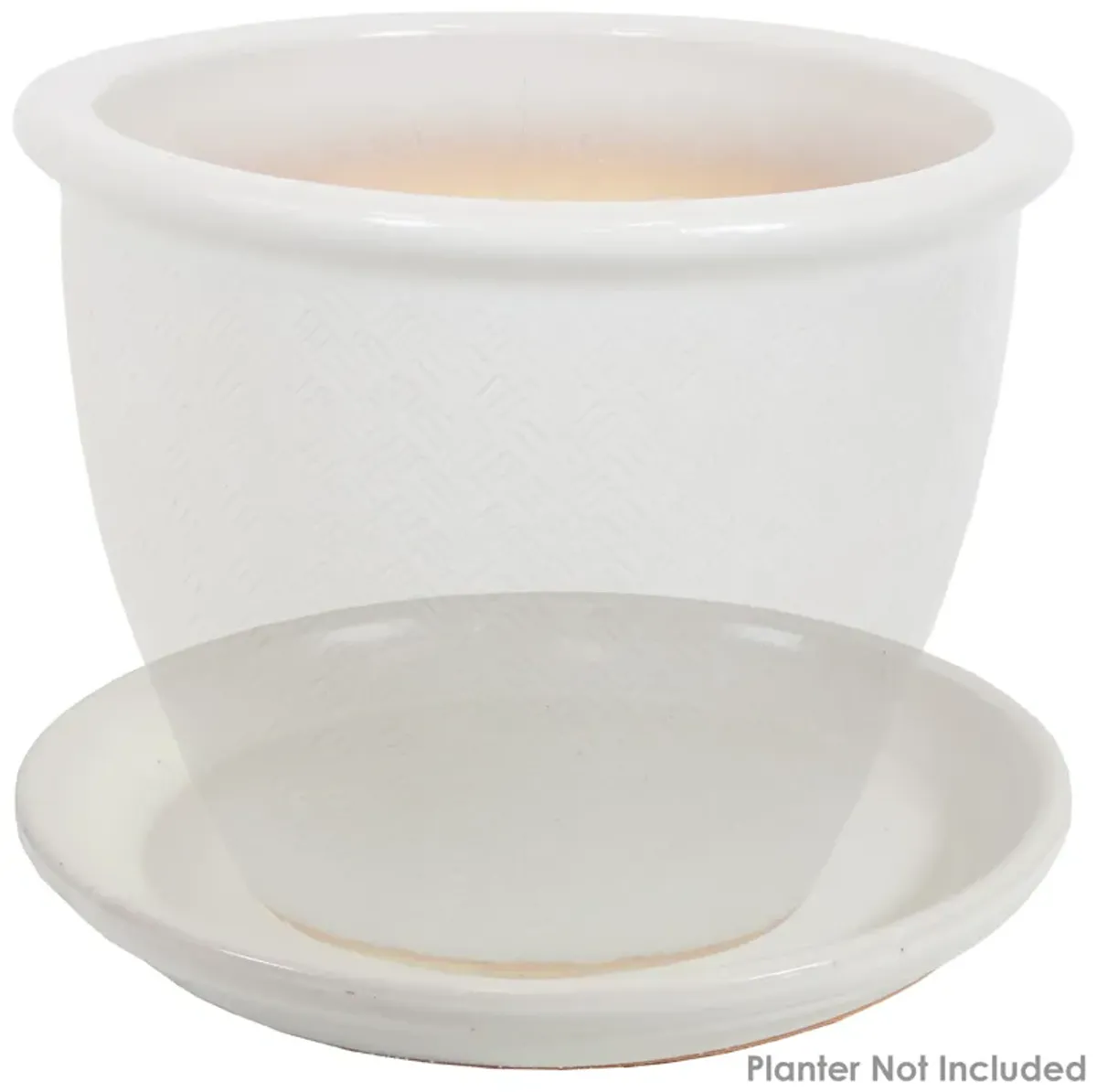 Sunnydaze Glazed Ceramic Flower Pot/Plant Saucer - Set of 2