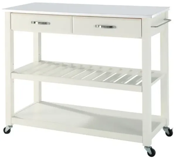 Stone Top Kitchen Prep Rolling Cart