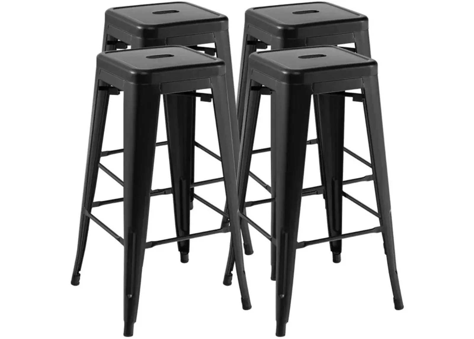 Hivvago 30 Inch Bar Stools Set of 4 with Square Seat and Handling Hole