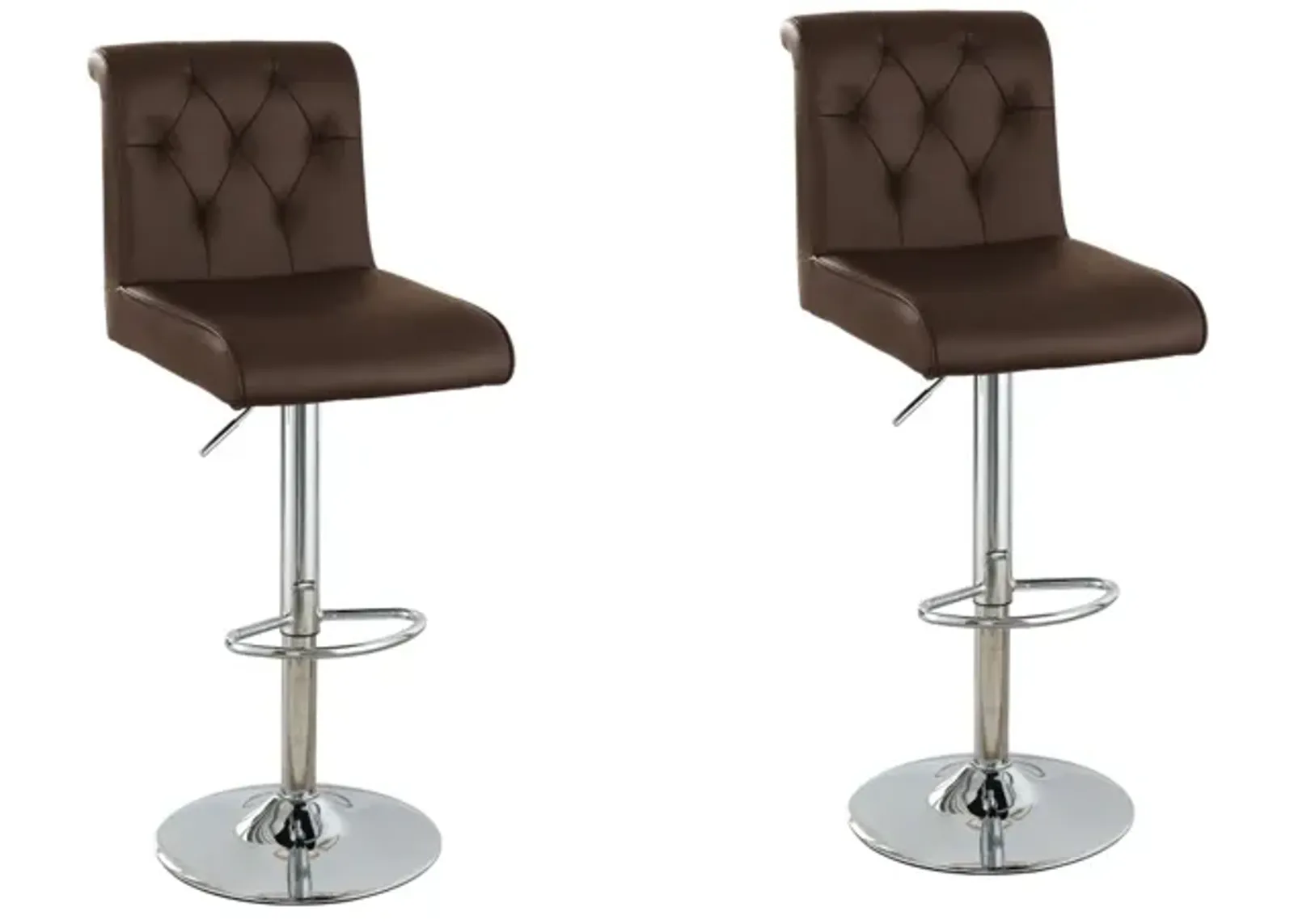 Espresso Faux Leather Barstools Set of 2