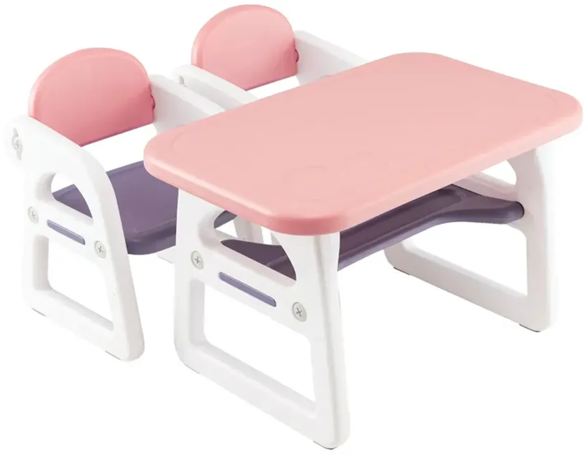 Kids Table and Chair Set with Building Blocks