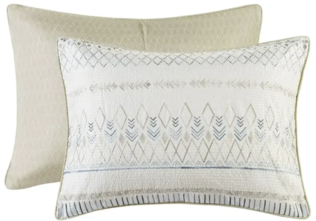 Gracie Mills Penny Southwest-Inspired 5 Piece Seersucker Comforter Set with Decorative Pillows