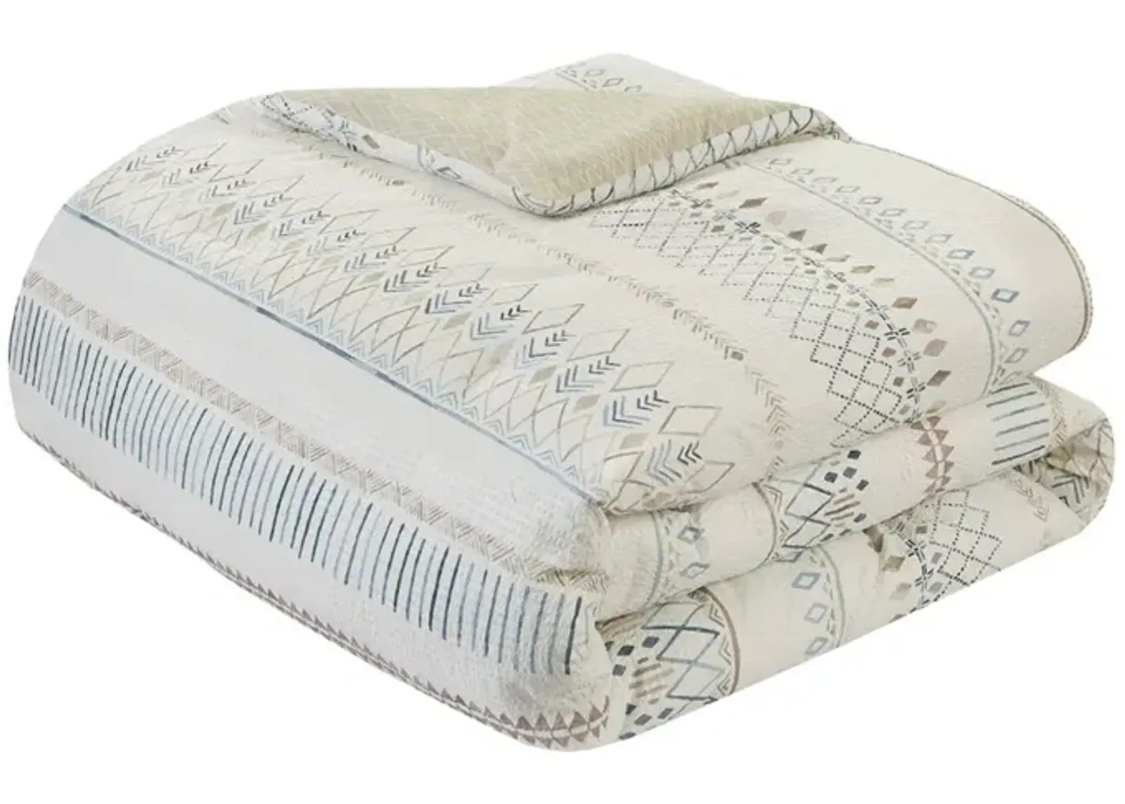 Gracie Mills Penny Southwest-Inspired 5 Piece Seersucker Comforter Set with Decorative Pillows