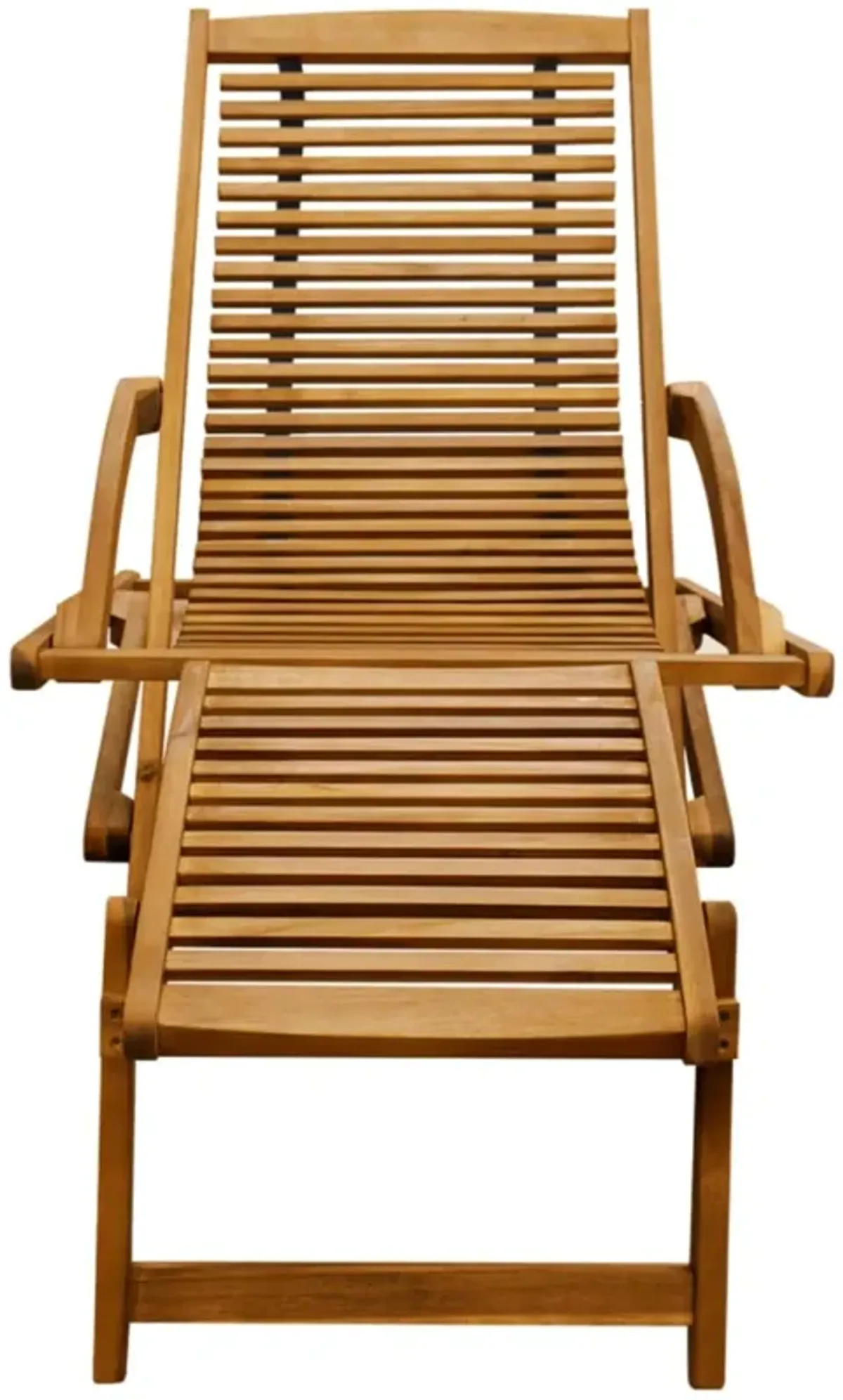 vidaXL Deck Chair with Footrest Solid Acacia Wood