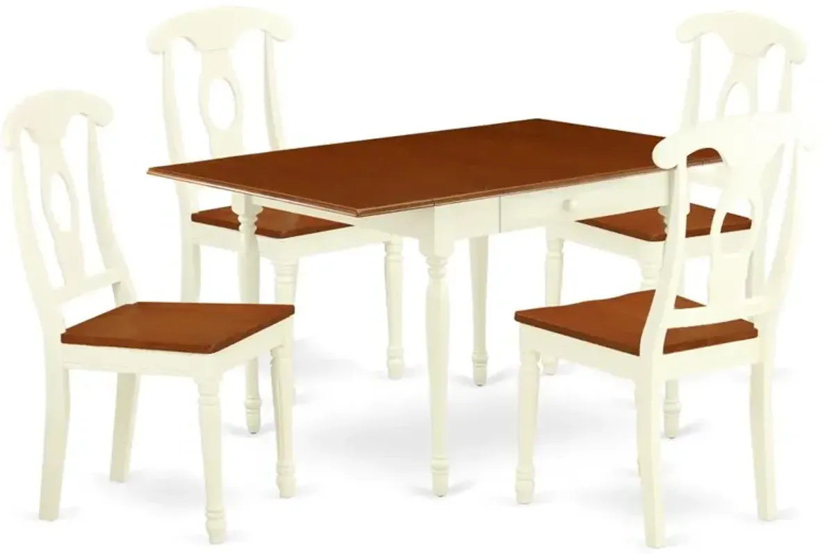 Dining Room Set Buttermilk & Cherry, MZKE5-WHI-W