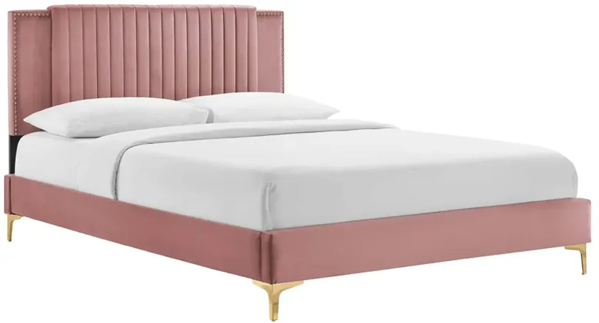 Modway - Zahra Channel Tufted Performance Velvet Twin Platform Bed