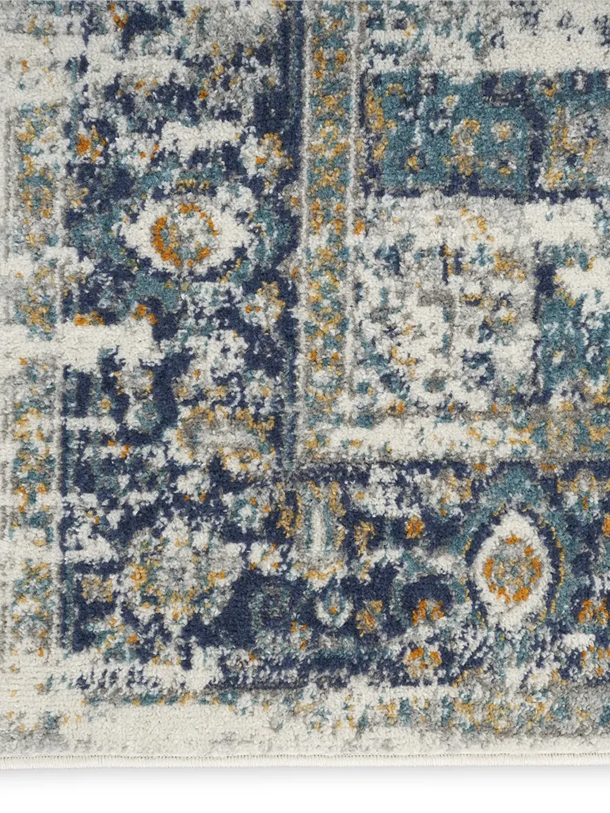 Passion PSN03 Ivory/Gray/Blue 2'2" x 10' Rug