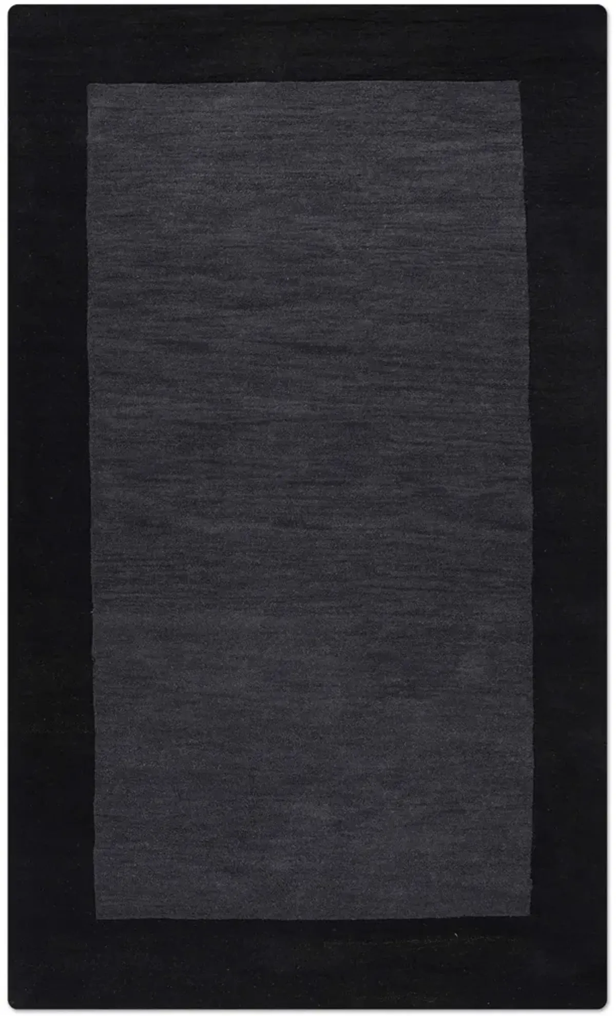 RUGSOTIC CARPETS HAND TUFTED WOOL ECO-FRIENDLY AREA RUGS  - 4'x6', Rectangle Shape, Charcoal & Black, Contemporary Modern Design, High Pile Handmade Area Rugs for Living Room, Bed Room (K00201)
