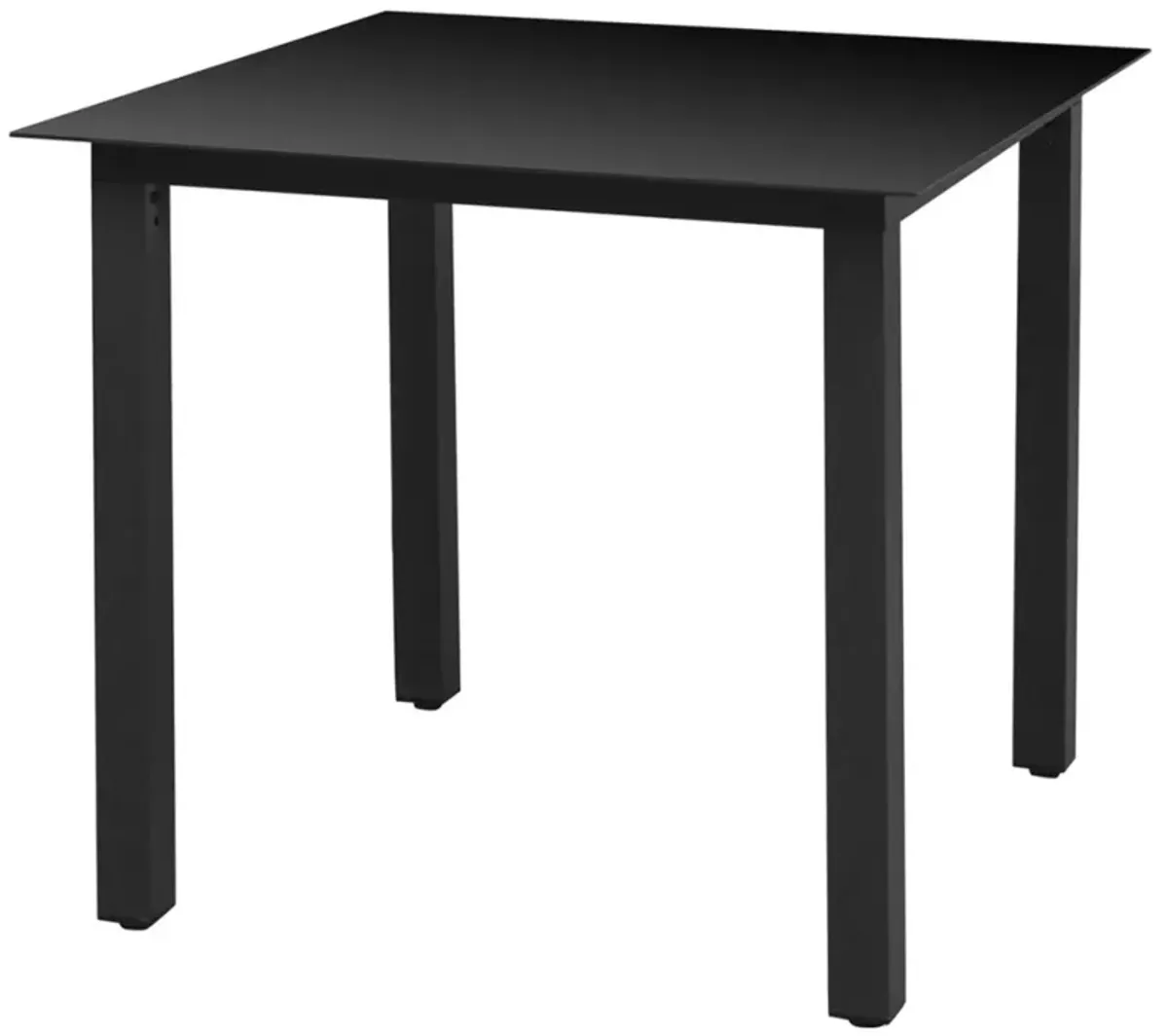 vidaXL Garden Table Black 31.5"x31.5"x29.1" Aluminium and Glass