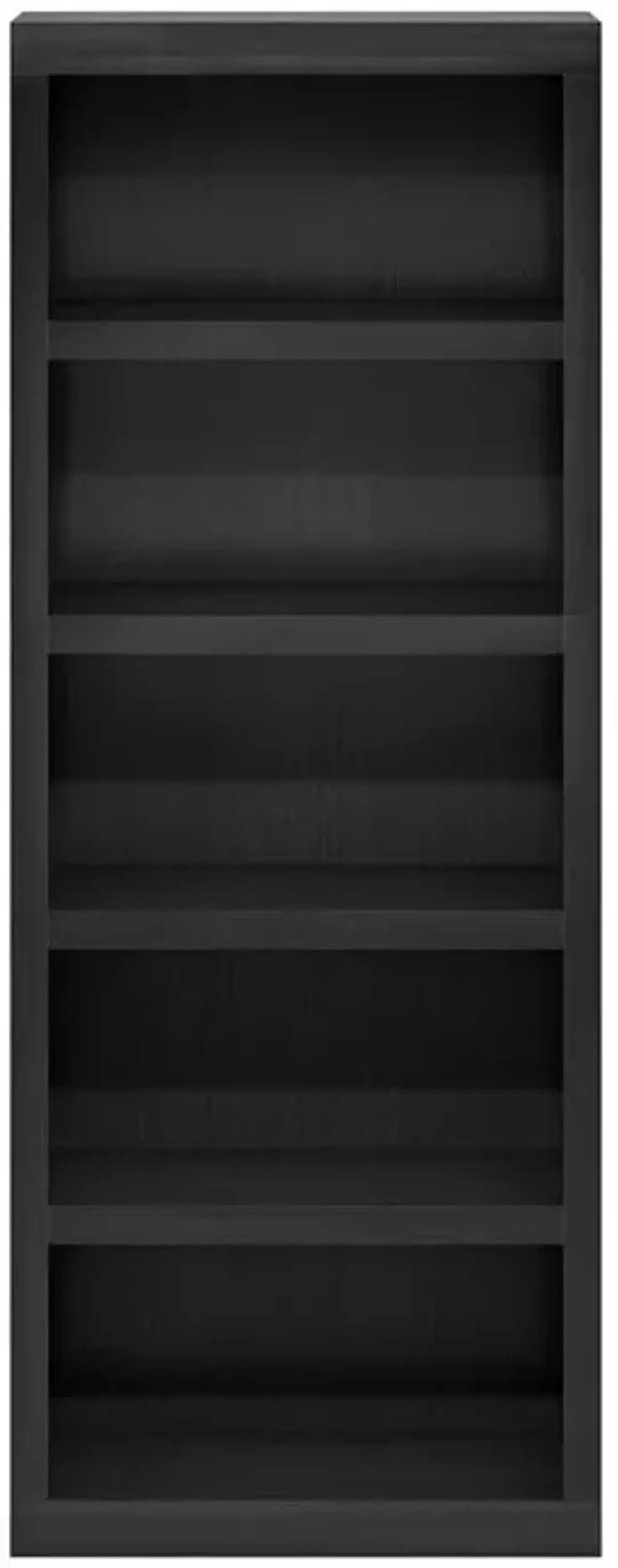 Rail 5-Tier Open Shelf Bookcase, Blackwood