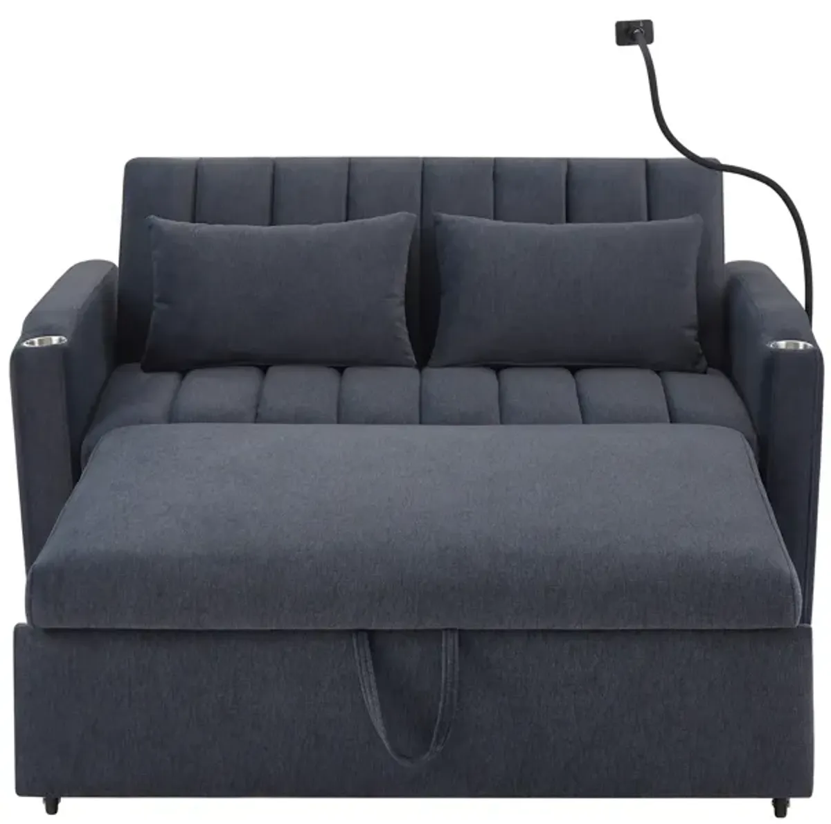 Merax Convertible Sofa Bed Loveseat with 3 USB Ports