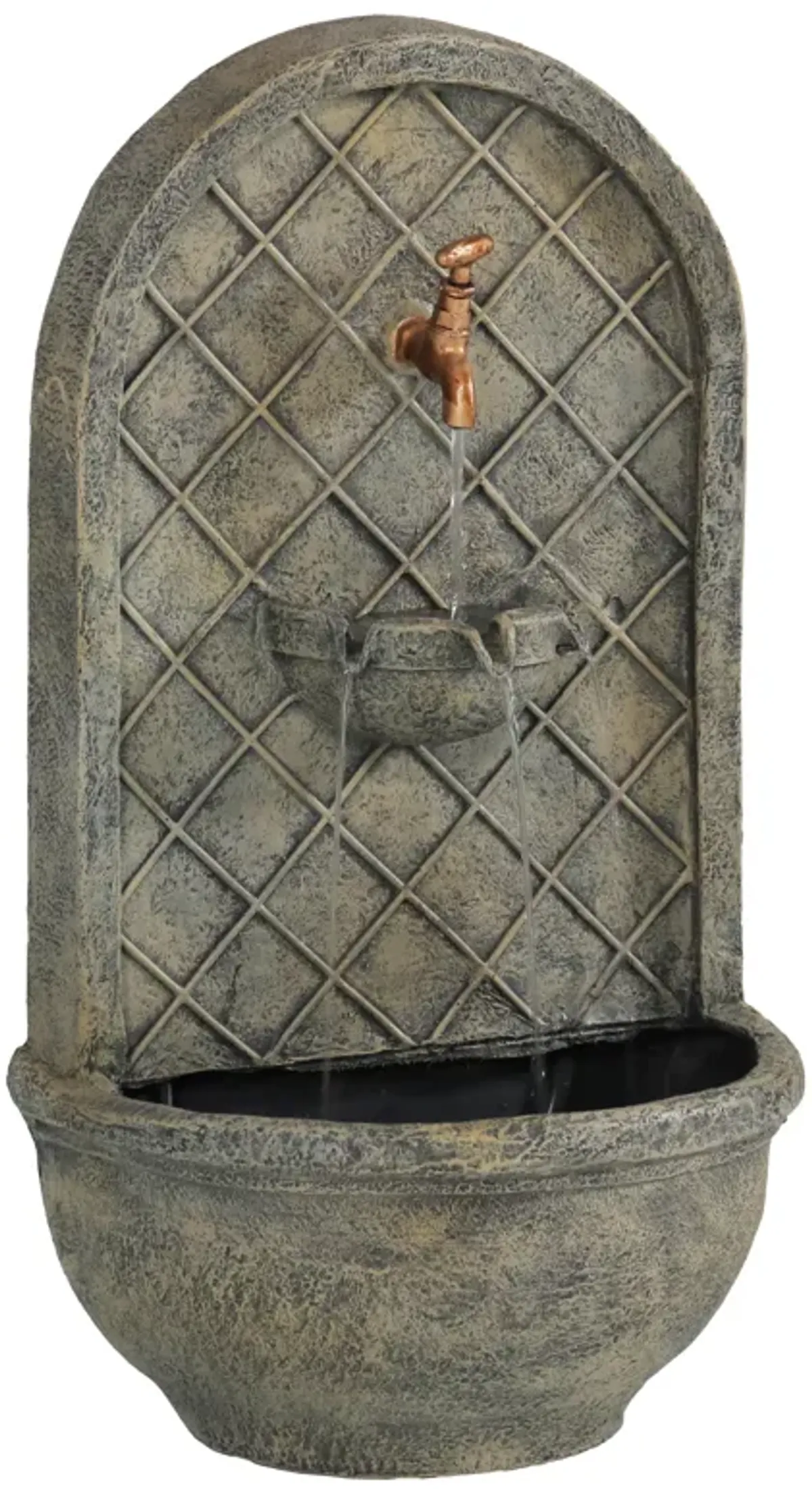 Sunnydaze Messina Polystone Outdoor Wall Fountain