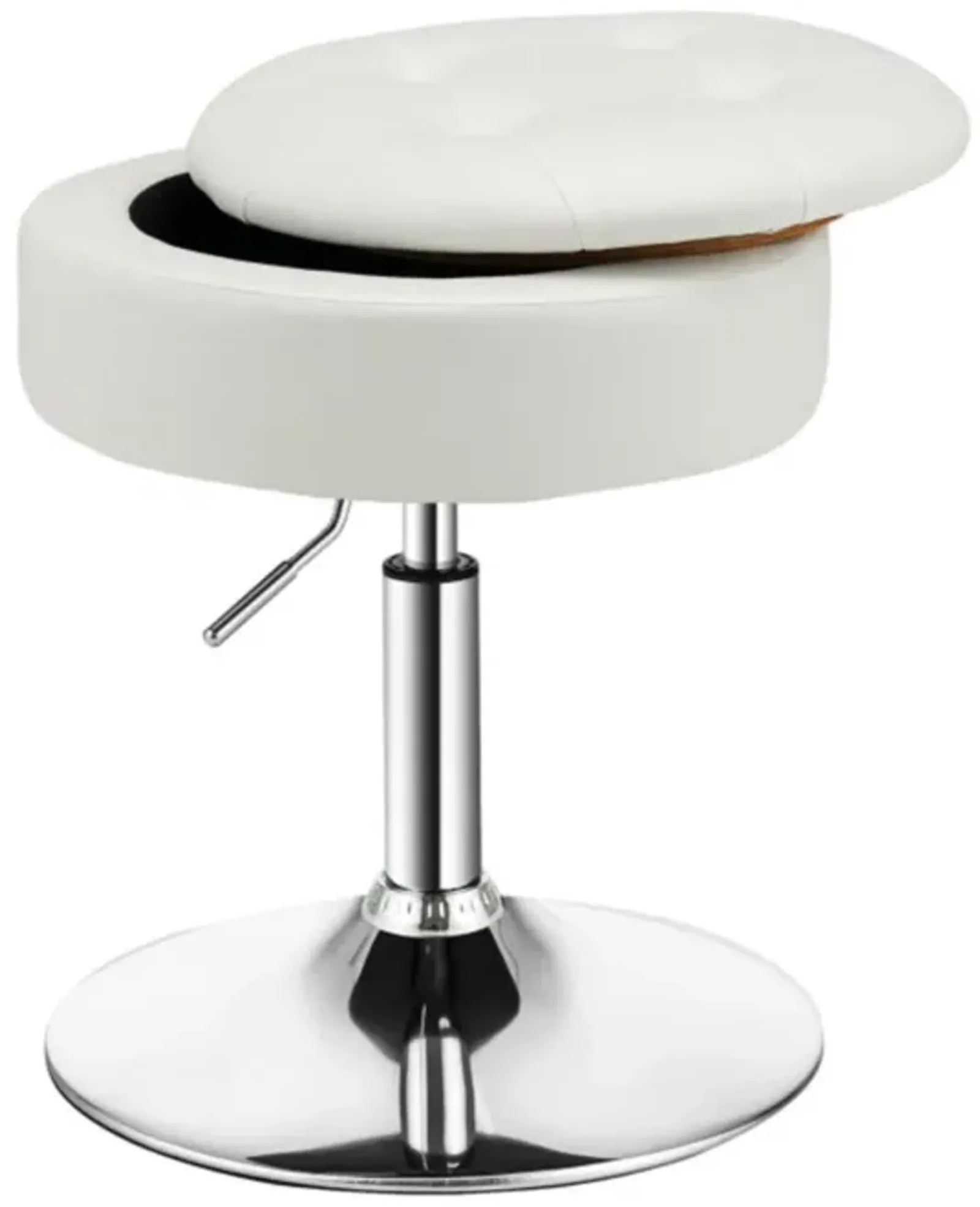 Hivvago Adjustable 360� Swivel Storage Vanity Stool with Removable Tray