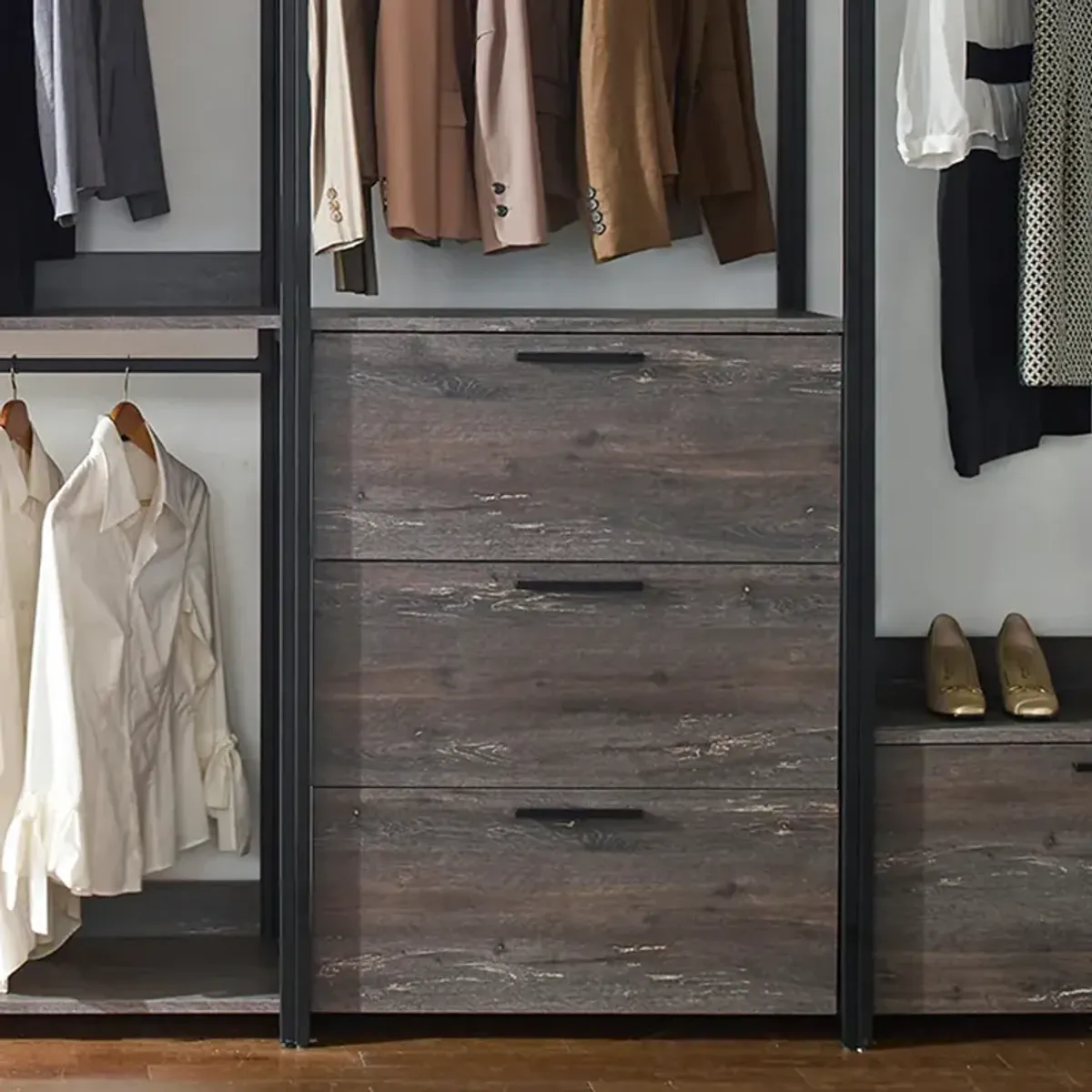 FC Design Klair Living Wood Walk-in Closet System