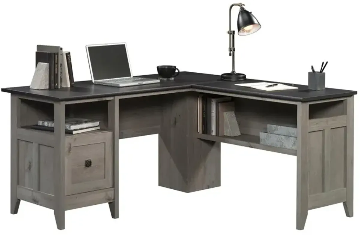 Sauder August Hill  L-Desk Mystic Oak/Raven Oak