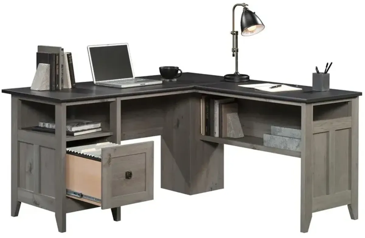 Sauder August Hill  L-Desk Mystic Oak/Raven Oak