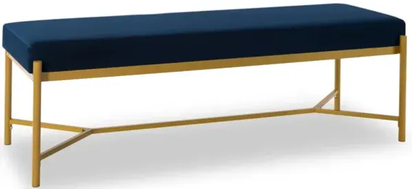 Long Upholstered Bench Navy Blue