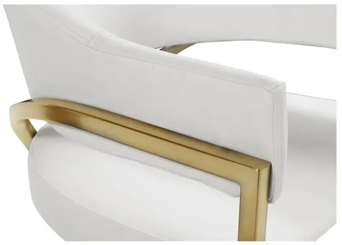 Meridian Furniture Madelyn Cream Vegan Leather Dining Chair, Set of 2