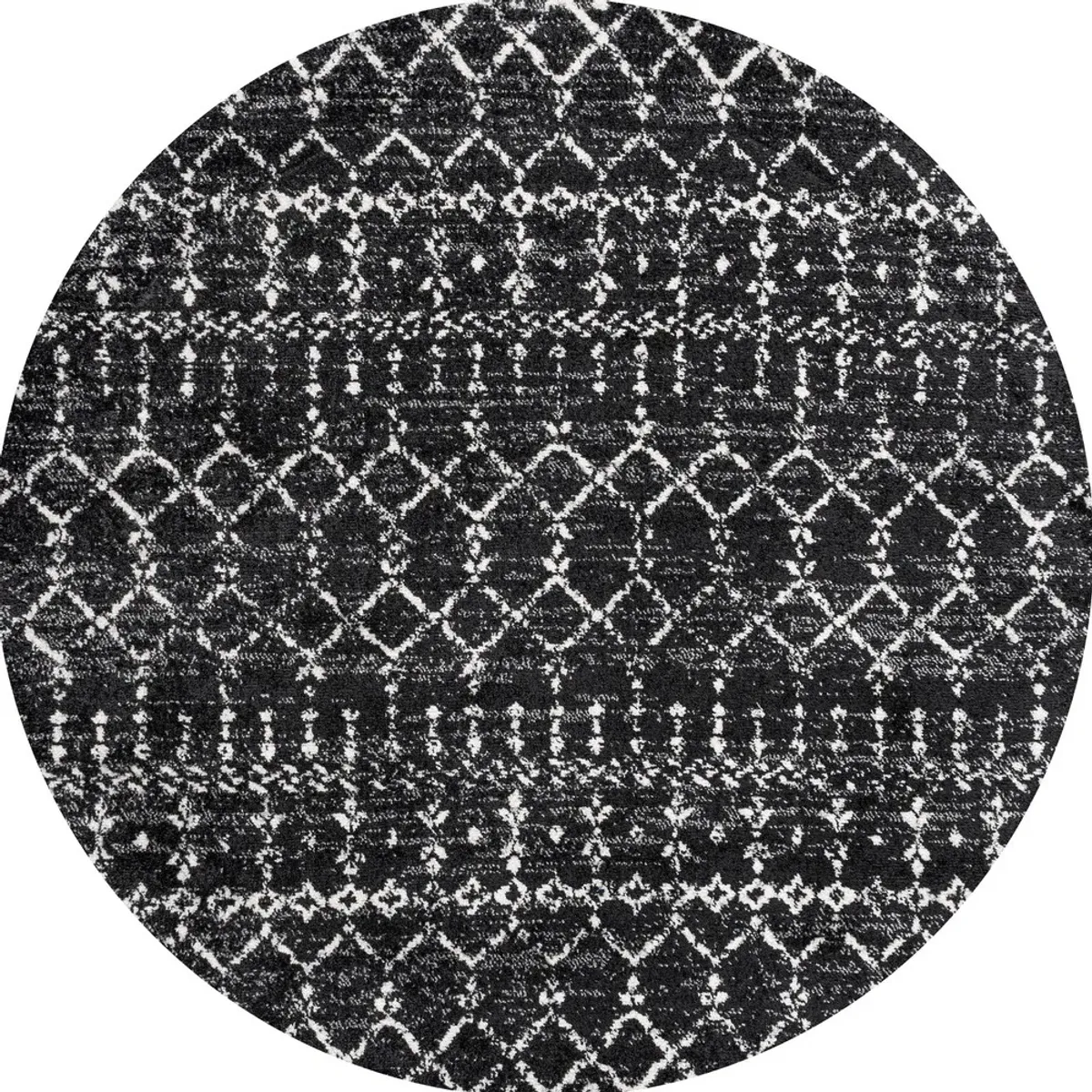 Moroccan HYPE Boho Vintage Diamond Round Area Rug