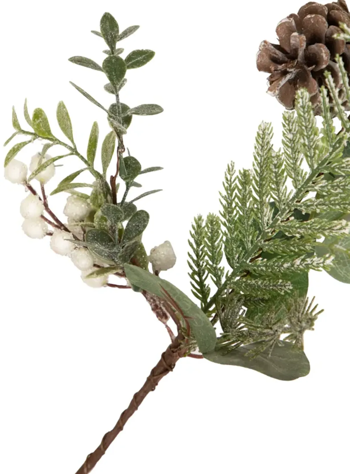 5' White Berry  Eucalyptus and Pinecone Christmas Garland - Unlit