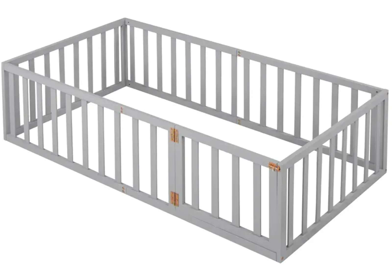 Twin Size Wood Daybed Frame With Fence