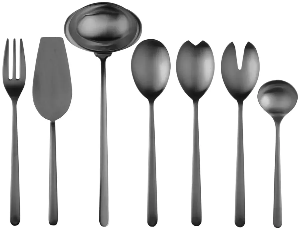 Linea 7 Piece Ice oro Nero Serving Set