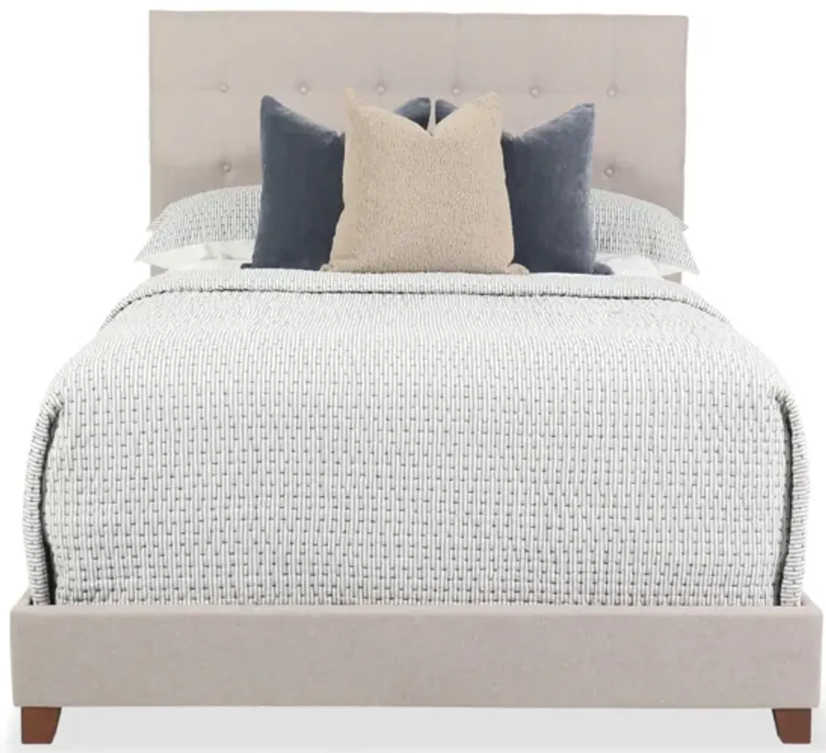 Dolante Queen Upholstered Bed with Square Button Tufting