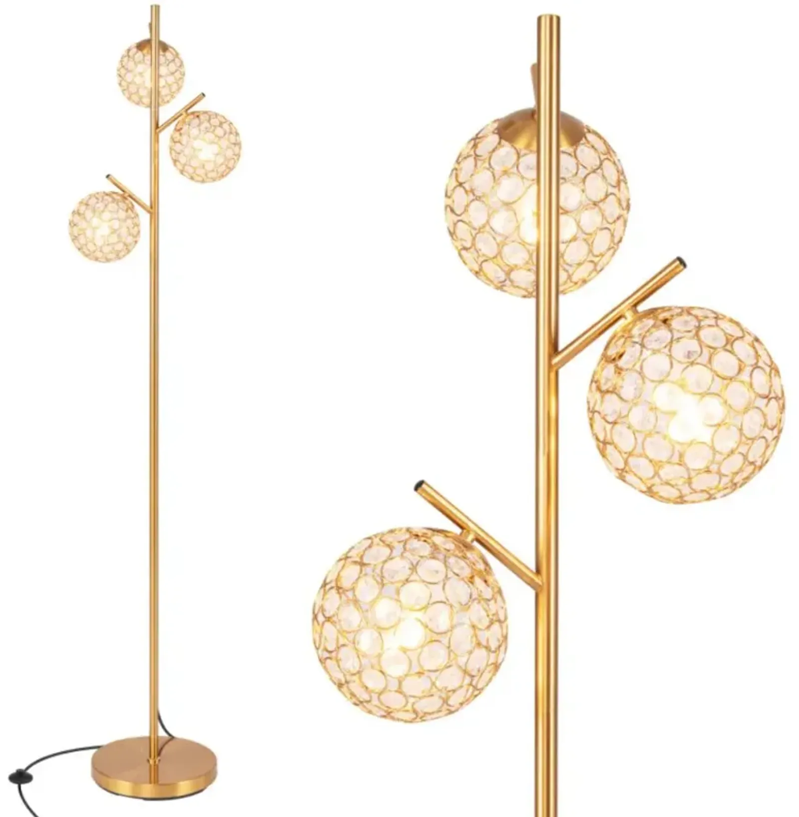 Hivvago 3-Globe Floor Lamp with Foot Switch and 3 E26 Bulb Bases