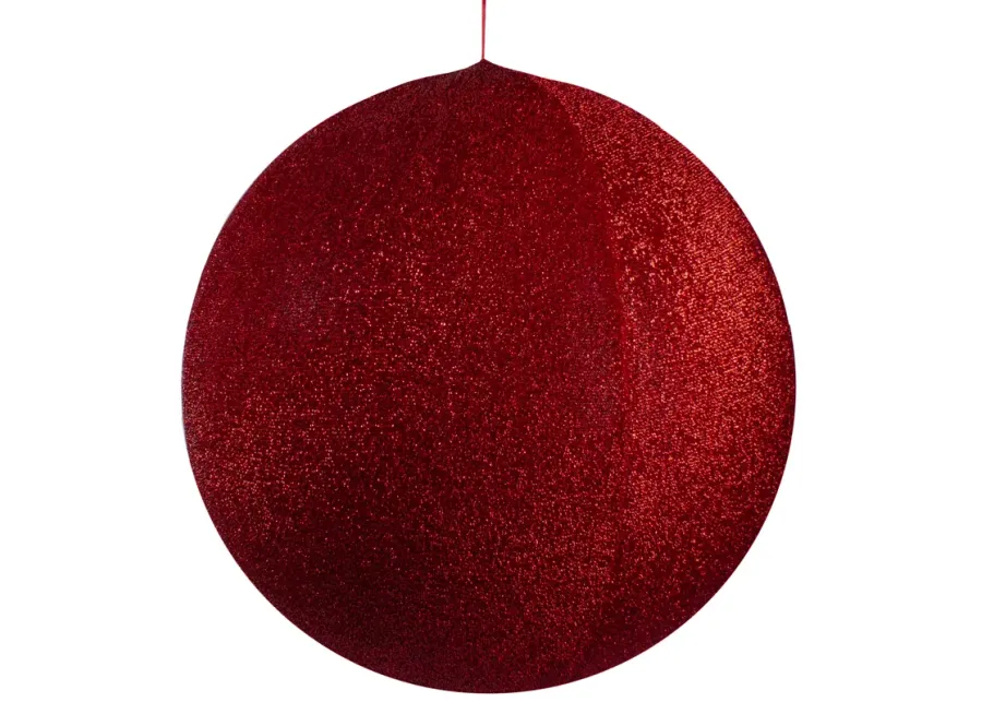 23.5" Red Tinsel Inflatable Commercial Christmas Ball Outdoor Ornament