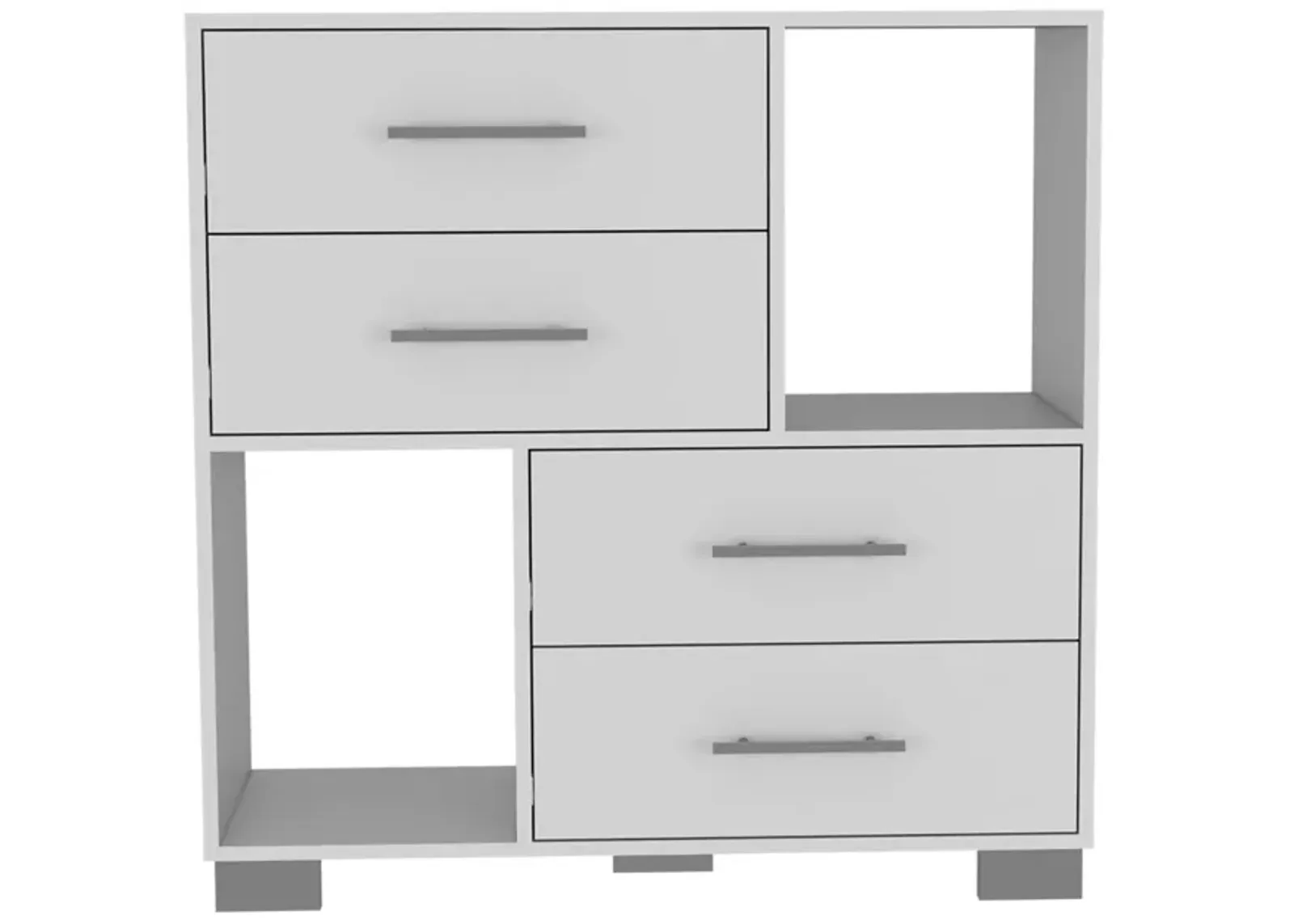 Brooks 2-Shelf 4-Drawer Dresser White