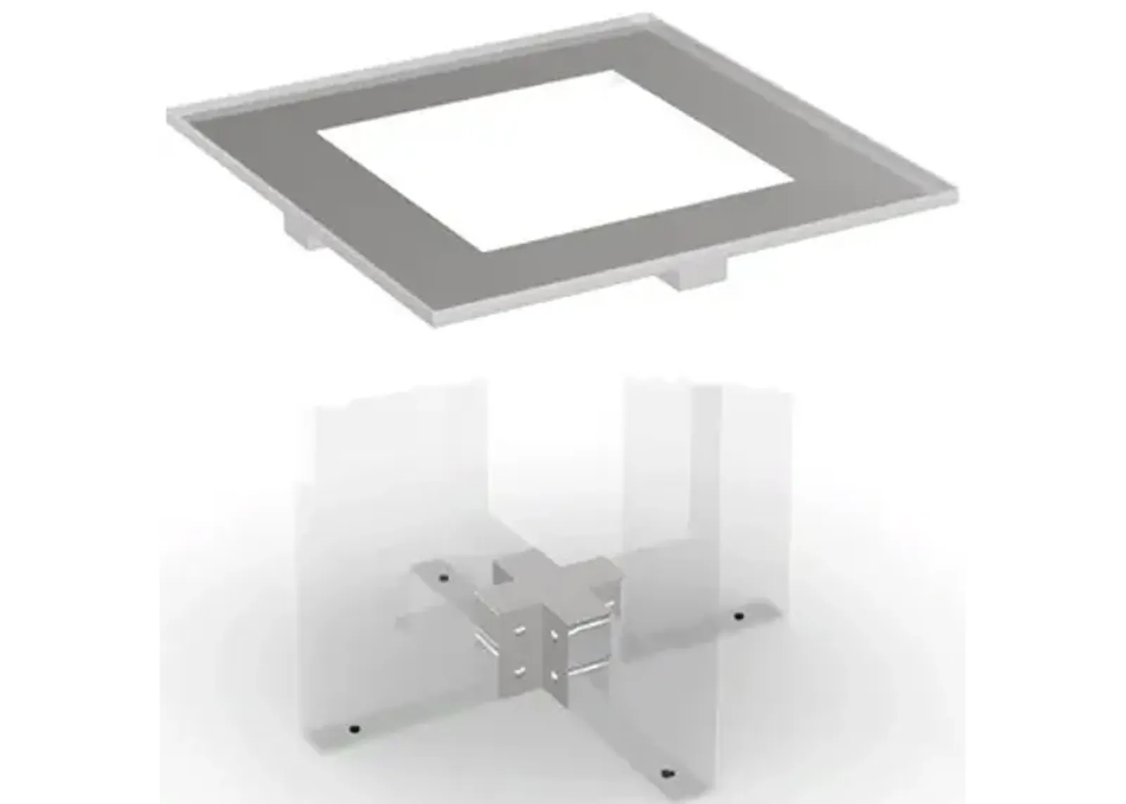 Nova Square End Table with Glass Top