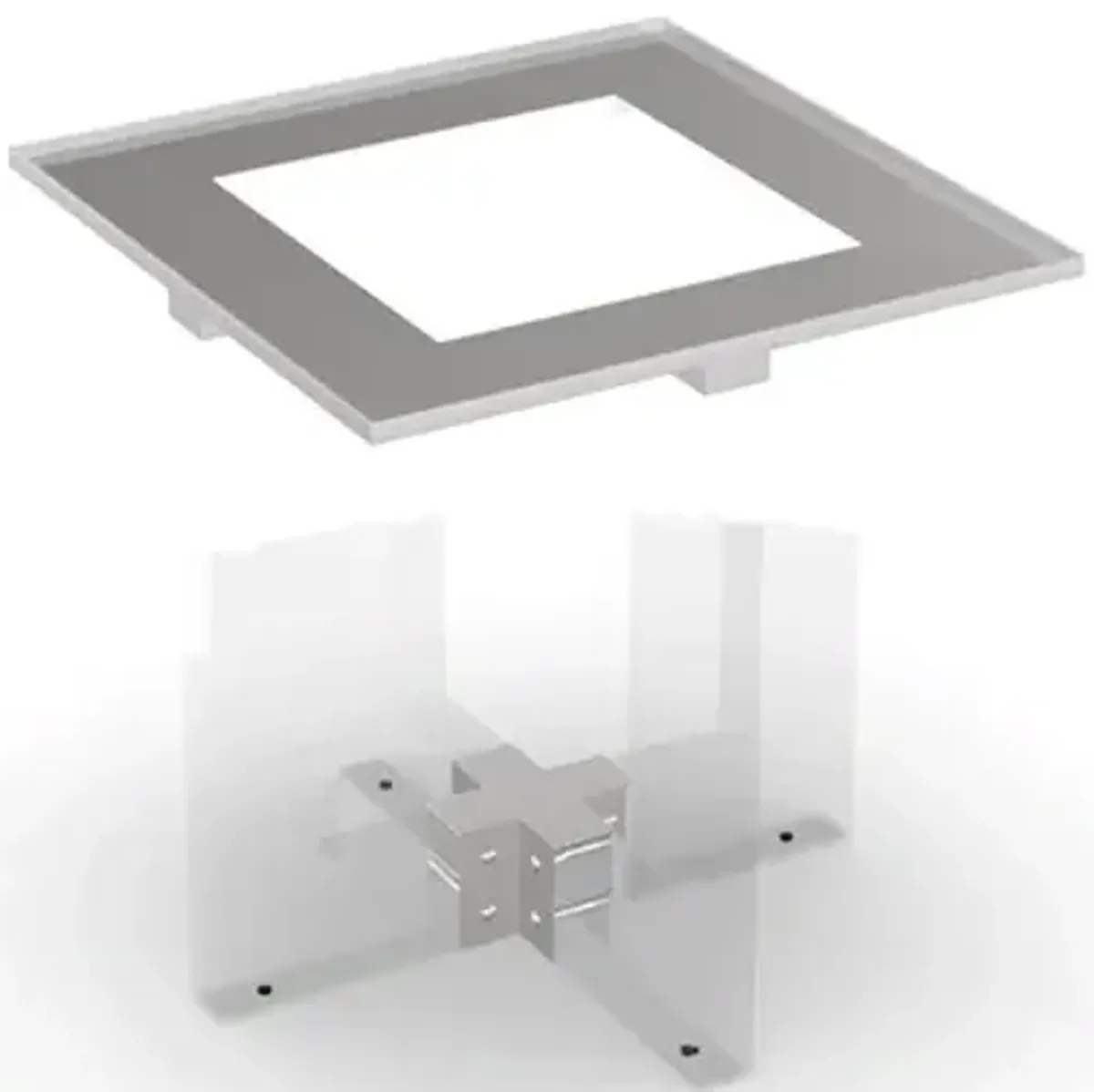 Nova Square End Table with Glass Top