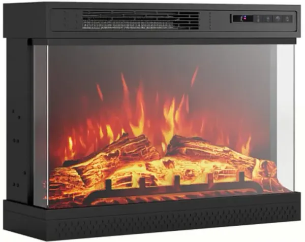 Hivvago 24 Inches 3-Sided Glass Electric Fireplace Heater with Remote Control