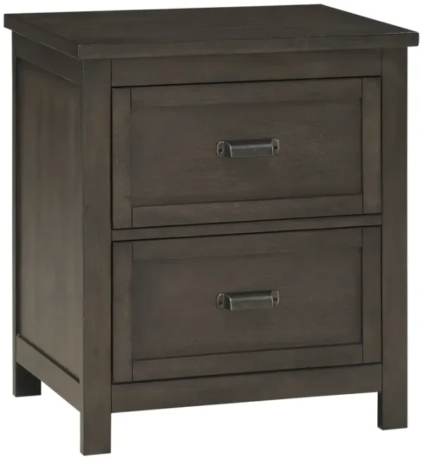 Bron Nightstand, 2 Drawers, Dark Cherry Brown Birch Veneer, 28 Inch - Benzara