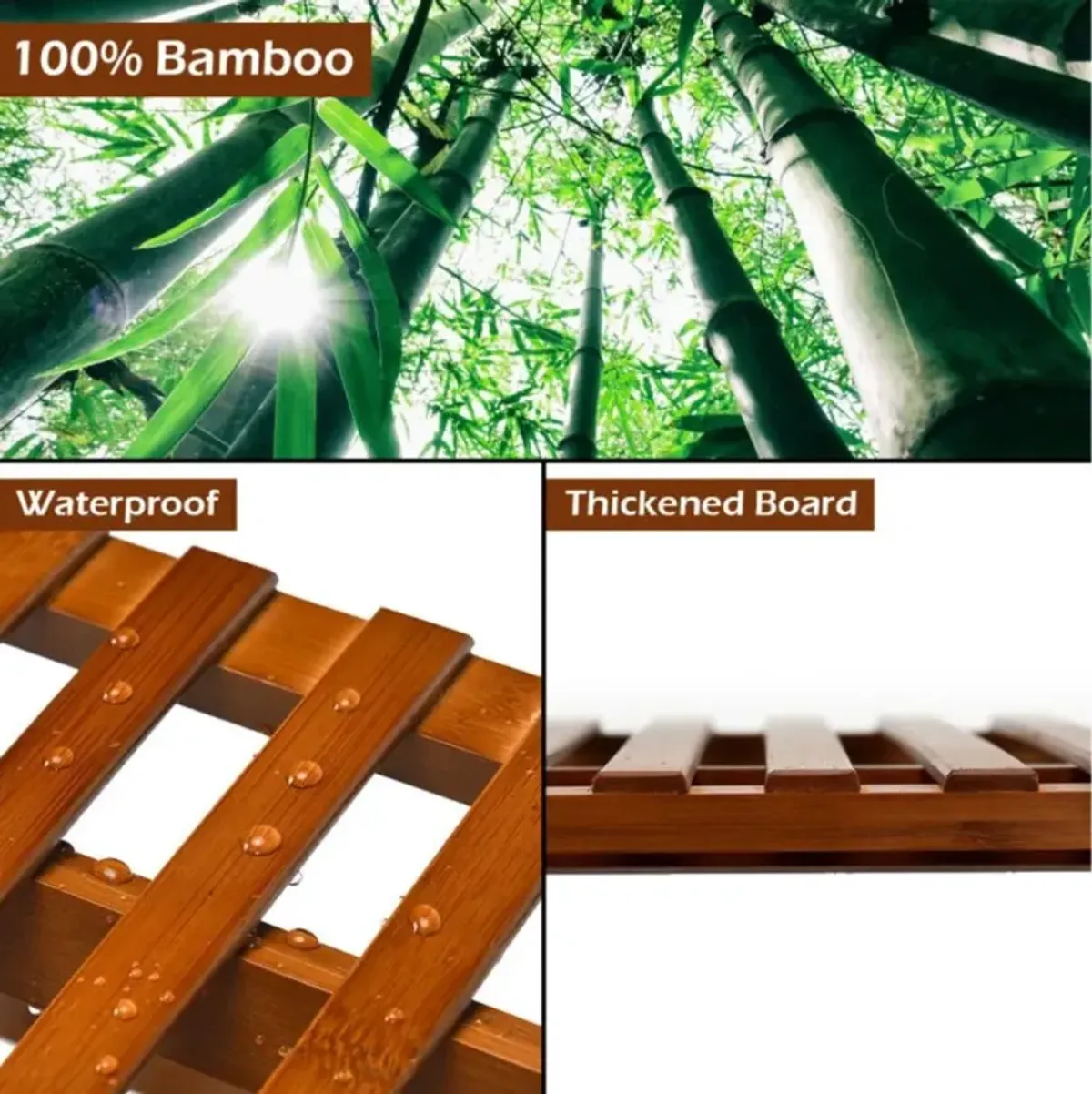 Hivvago 3-tier Folding Bamboo Flower Shelf