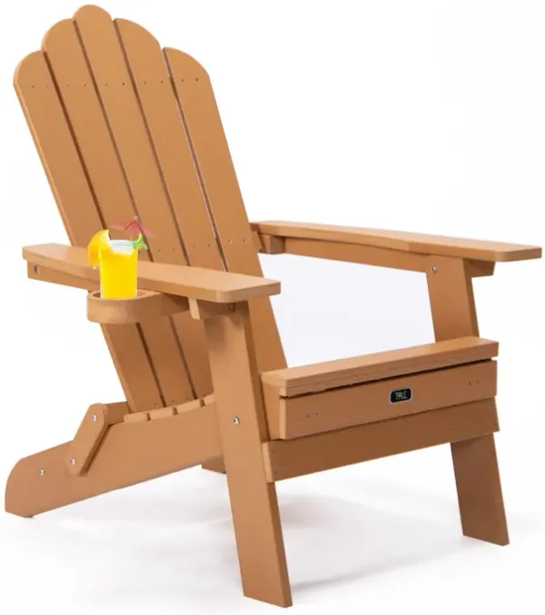Streamdale Folding Adirondack Chair with Ottoman and Cupholder