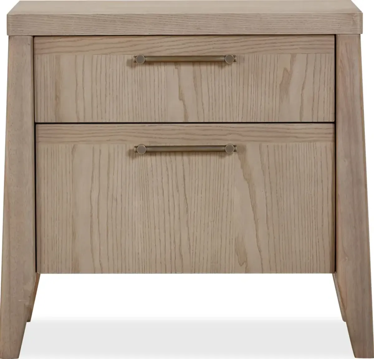 Sumire Two Drawer Ash Wood Nightstand in Ginger