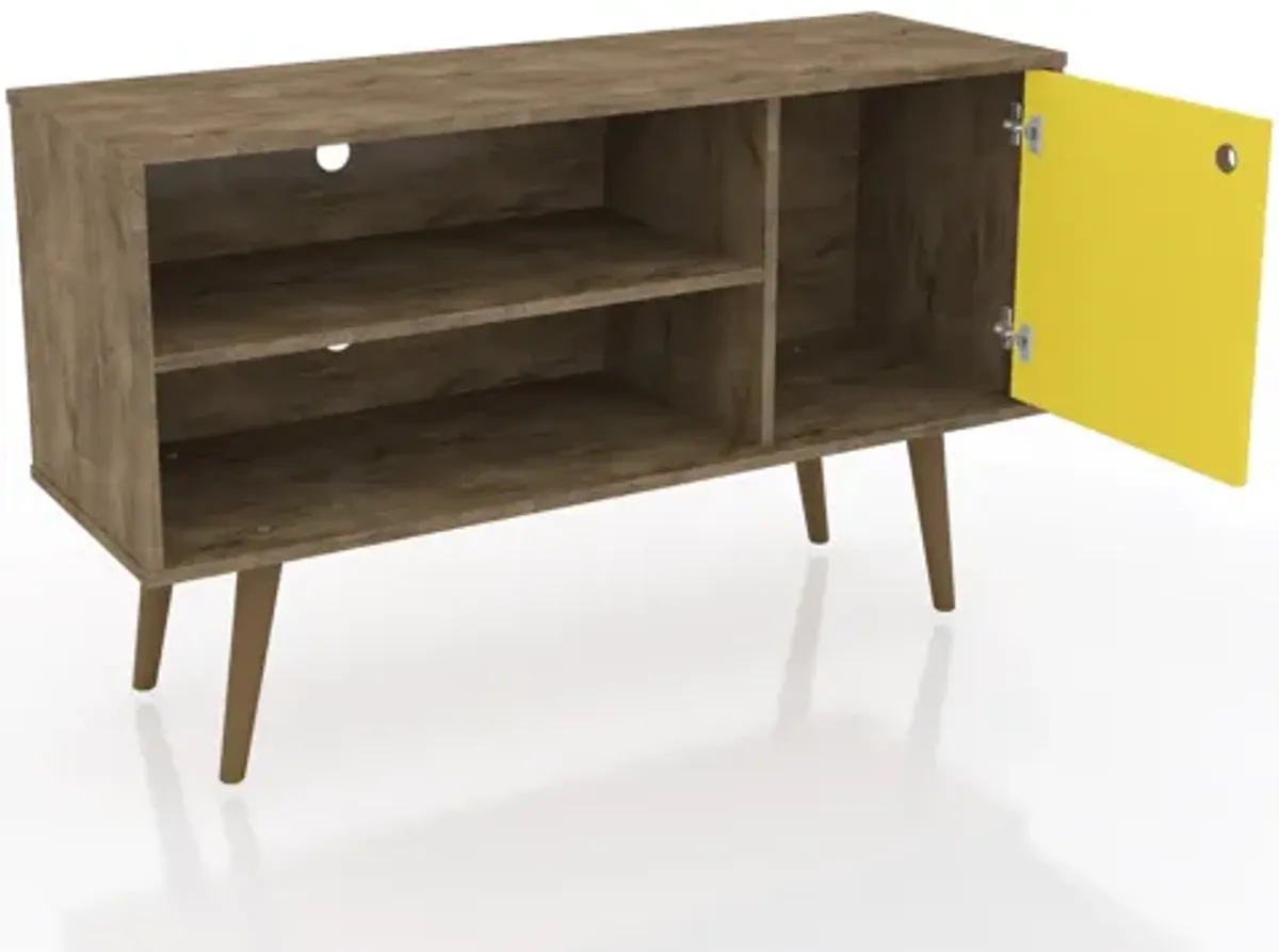 Liberty Small TV Stand in Brown and Yellow