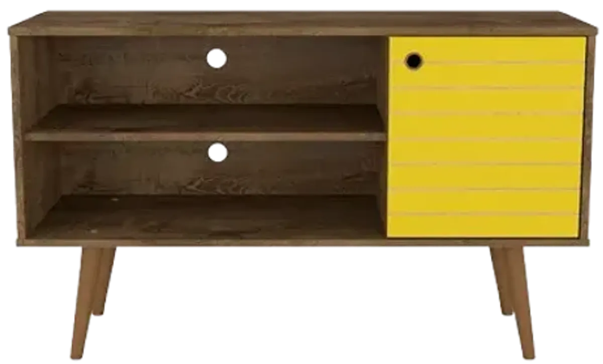 Liberty Small TV Stand in Brown and Yellow