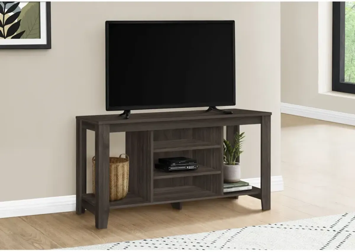 Monarch Specialties I 3567 Tv Stand, 48 Inch, Console, Media Entertainment Center, Storage Shelves, Living Room, Bedroom, Laminate, Brown, Contemporary, Modern